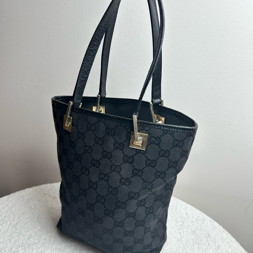 Gucci Monogram Tote with Leather Trim - Picture 4 of 16